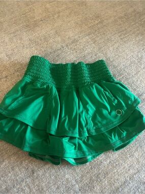 Layered Green Ruffle Skirt - Women's Athletic Skort - ACCEPTING OFFERS